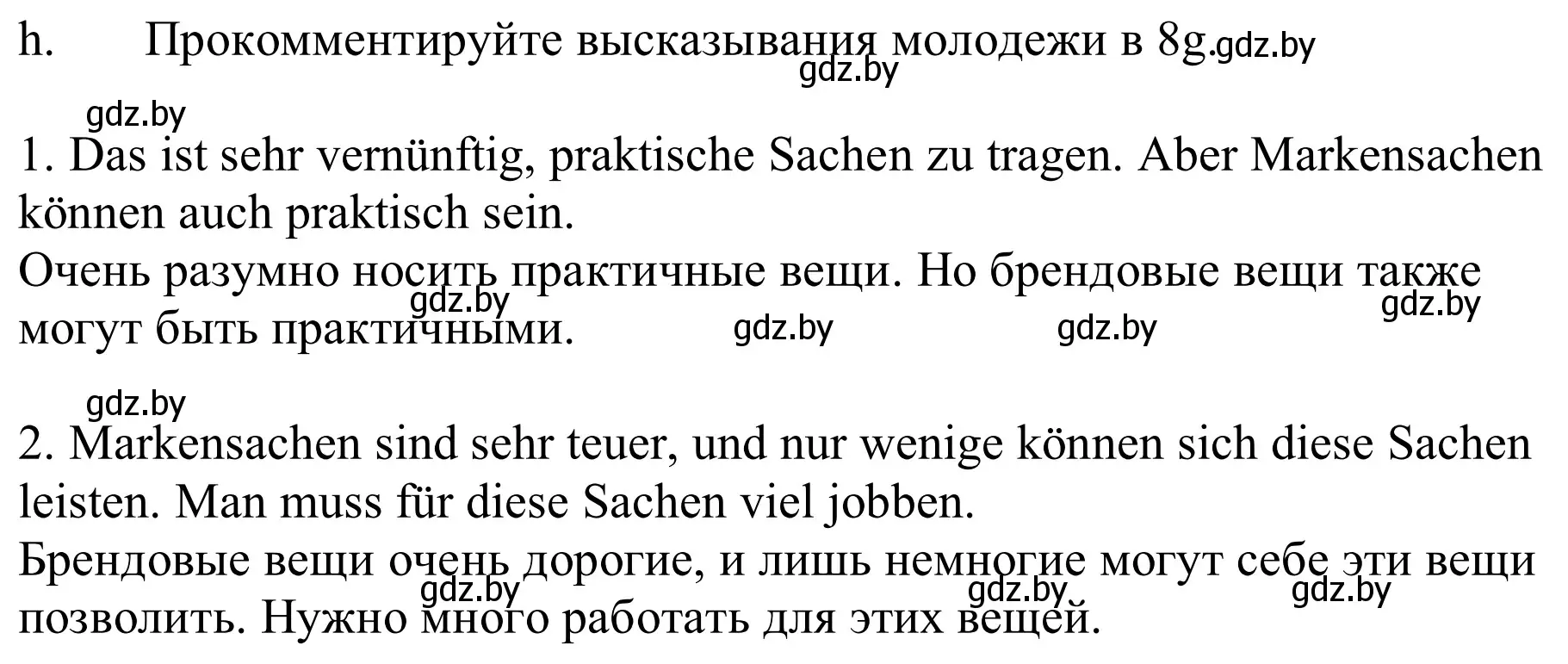 Решение номер 8h (страница 146) гдз по немецкому языку 9 класс Будько, Урбанович, учебник