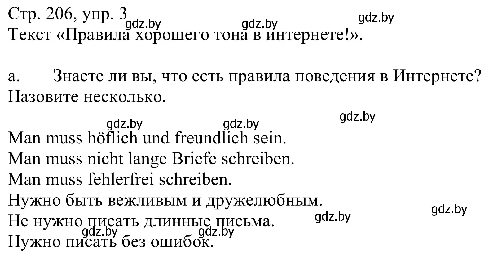 Решение номер 3a (страница 206) гдз по немецкому языку 9 класс Будько, Урбанович, учебник