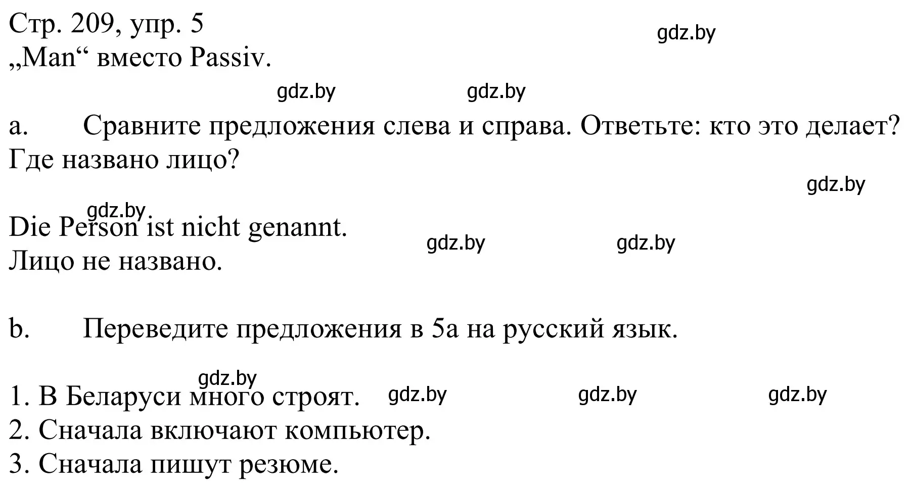 Решение номер 5 (страница 209) гдз по немецкому языку 9 класс Будько, Урбанович, учебник