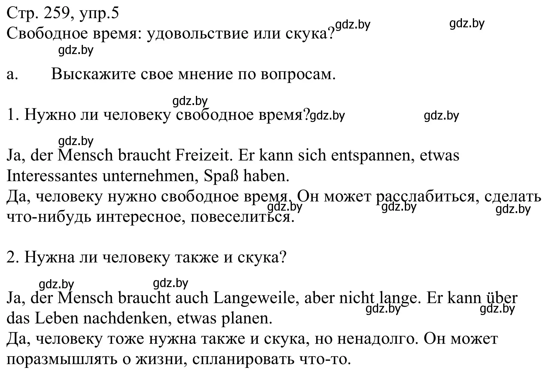 Решение номер 5a (страница 259) гдз по немецкому языку 9 класс Будько, Урбанович, учебник