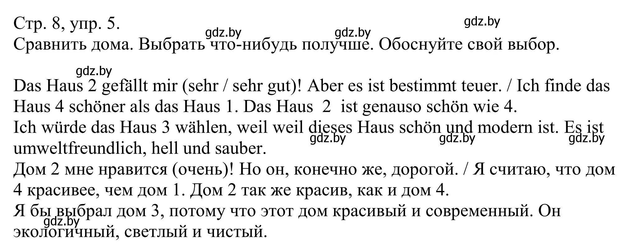 Решение номер 5 (страница 8) гдз по немецкому языку 10 класс Будько, Урбанович, рабочая тетрадь