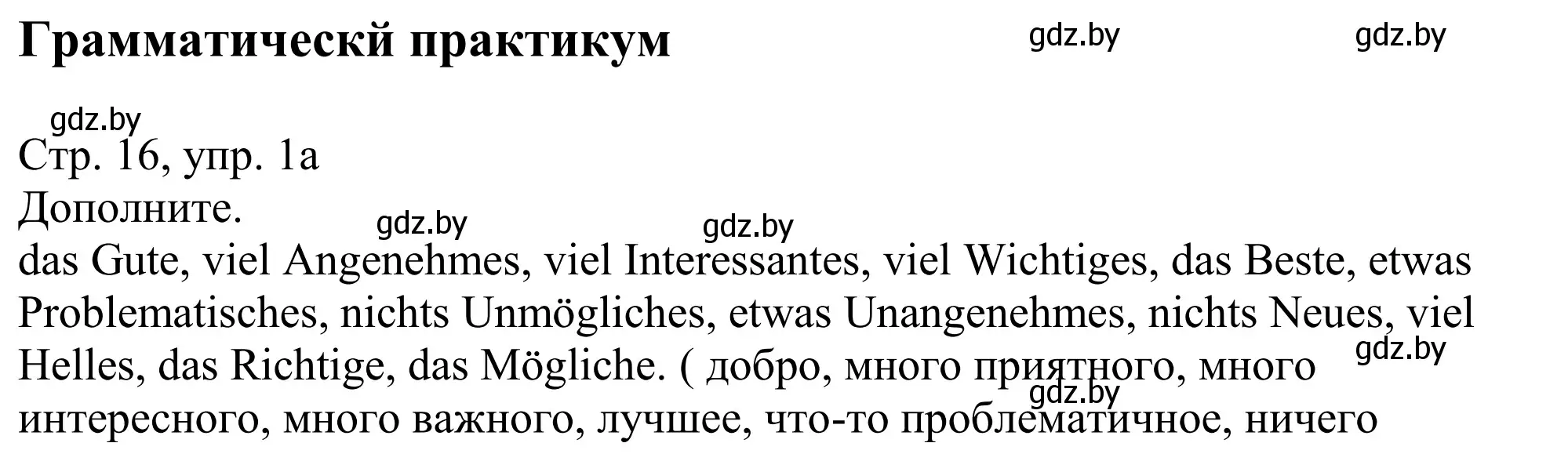 Решение номер 1 (страница 16) гдз по немецкому языку 10 класс Будько, Урбанович, рабочая тетрадь