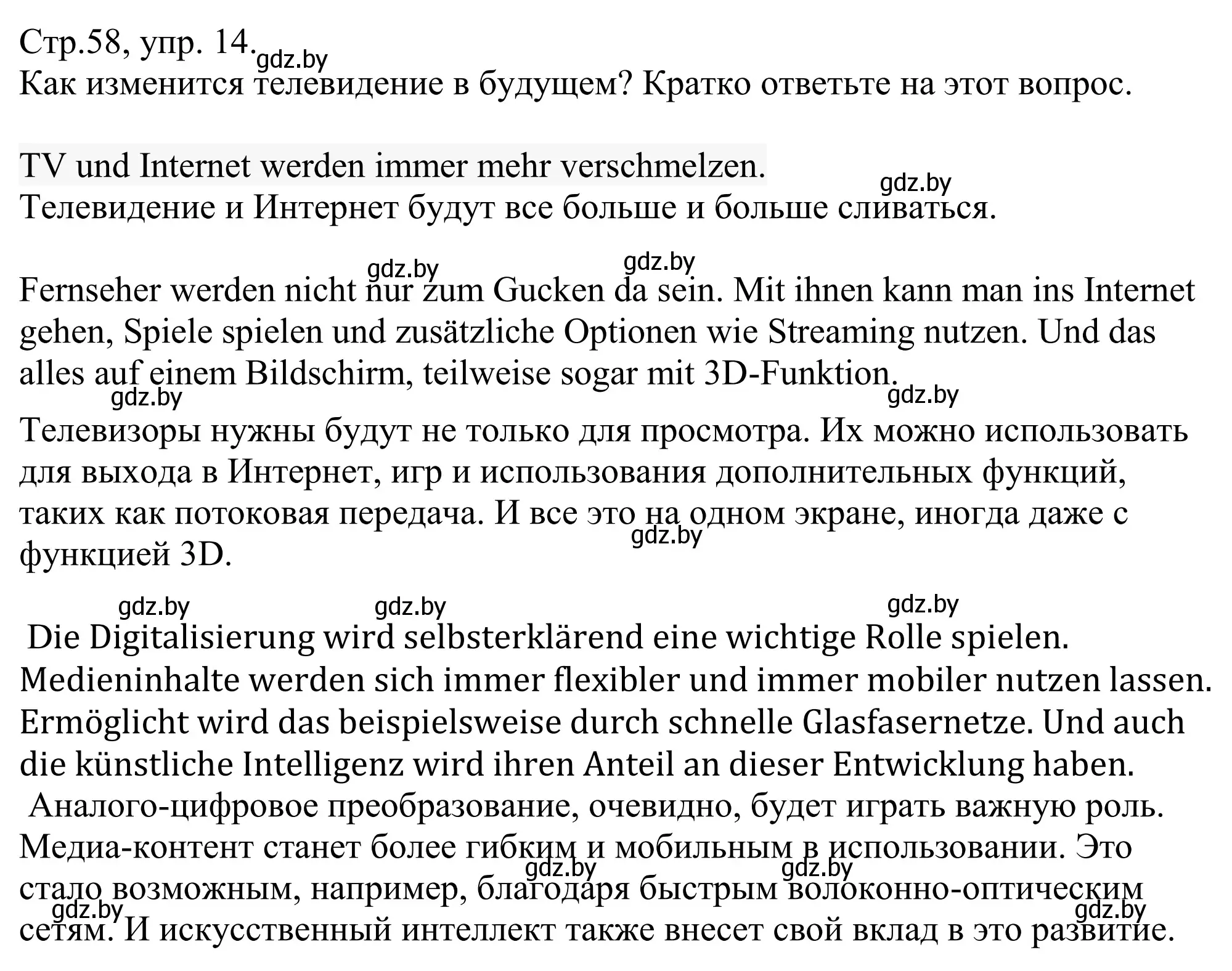 Решение номер 14 (страница 58) гдз по немецкому языку 10 класс Будько, Урбанович, рабочая тетрадь