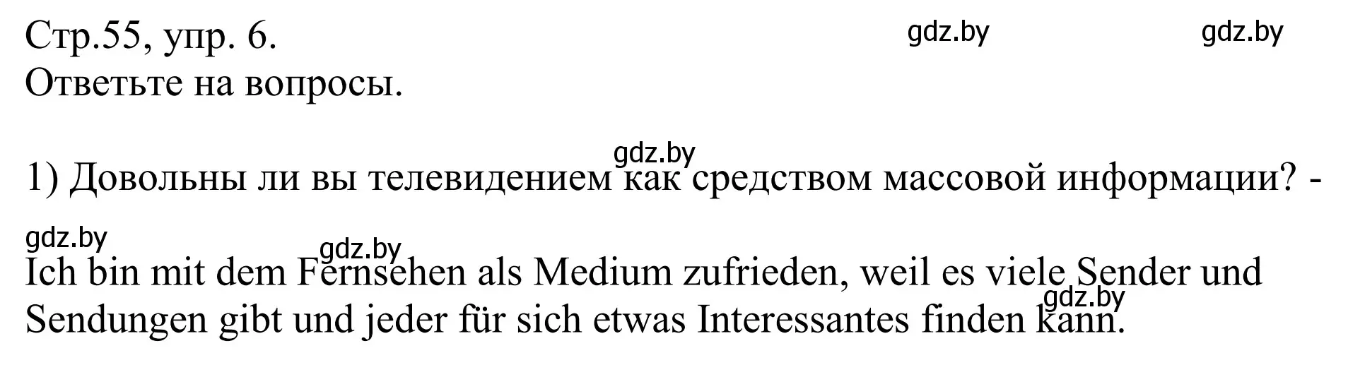 Решение номер 6 (страница 55) гдз по немецкому языку 10 класс Будько, Урбанович, рабочая тетрадь