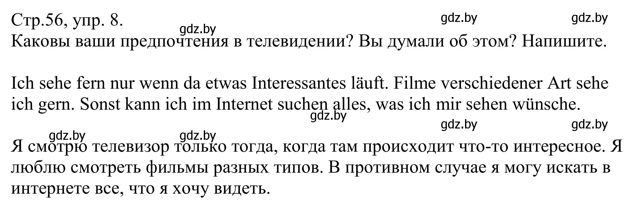 Решение номер 8 (страница 56) гдз по немецкому языку 10 класс Будько, Урбанович, рабочая тетрадь