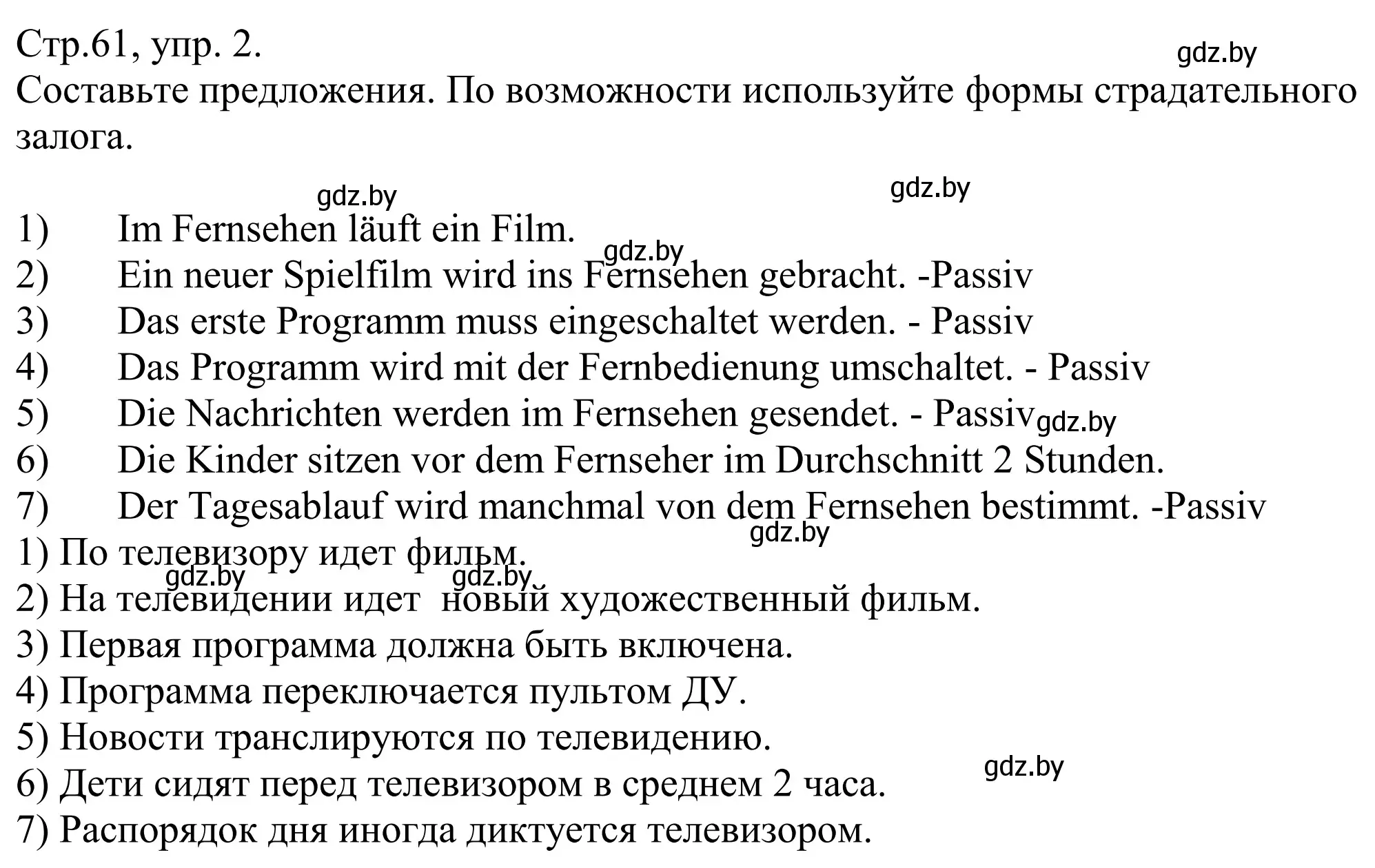 Решение номер 2 (страница 61) гдз по немецкому языку 10 класс Будько, Урбанович, рабочая тетрадь