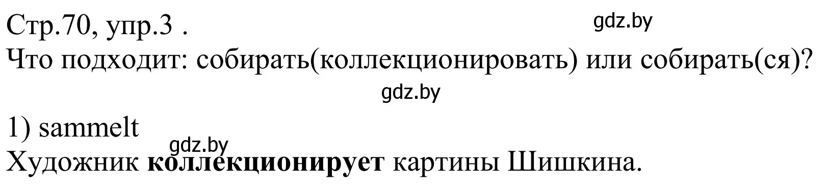 Решение номер 3 (страница 70) гдз по немецкому языку 10 класс Будько, Урбанович, рабочая тетрадь