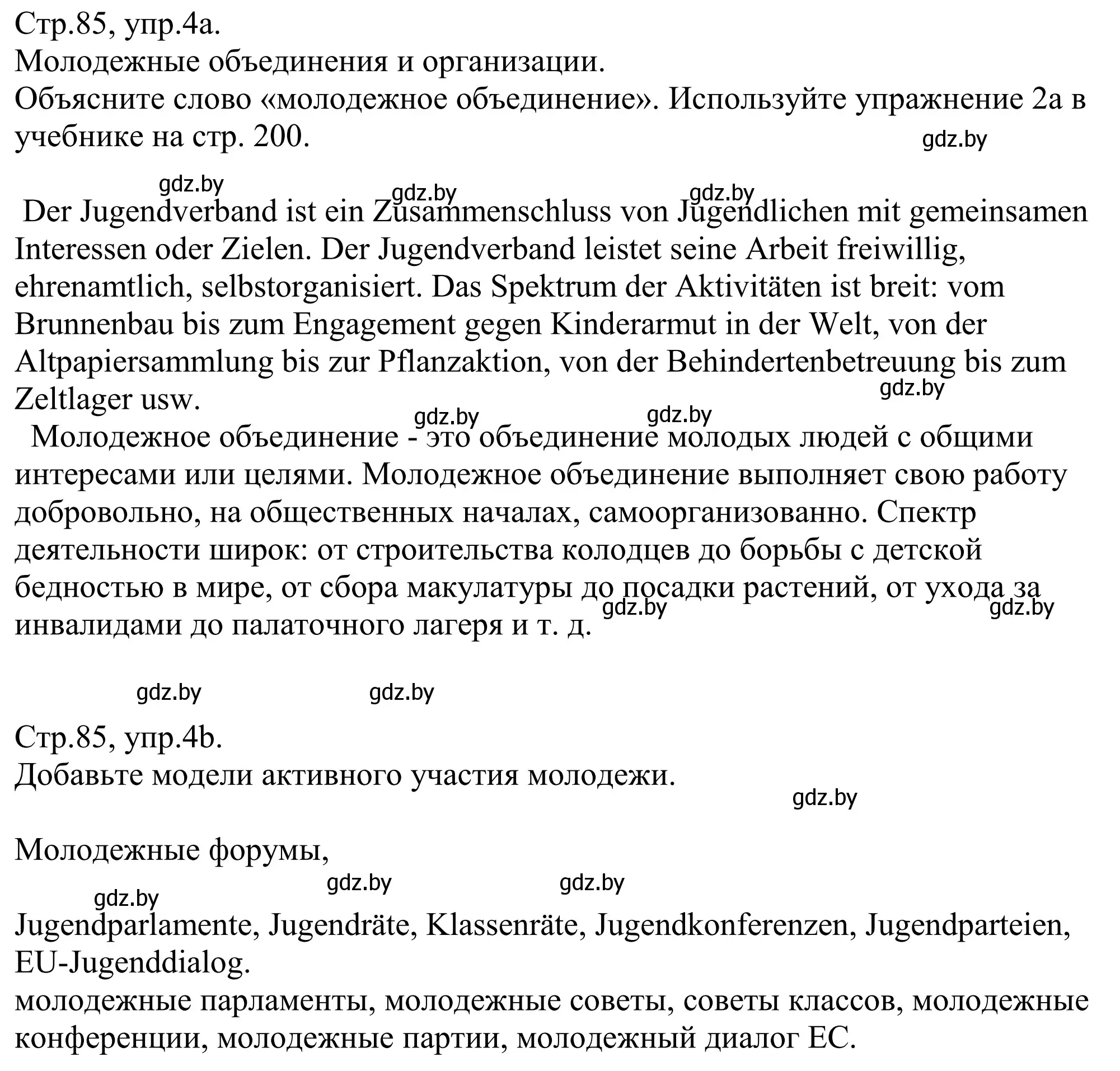 Решение номер 4 (страница 85) гдз по немецкому языку 10 класс Будько, Урбанович, рабочая тетрадь