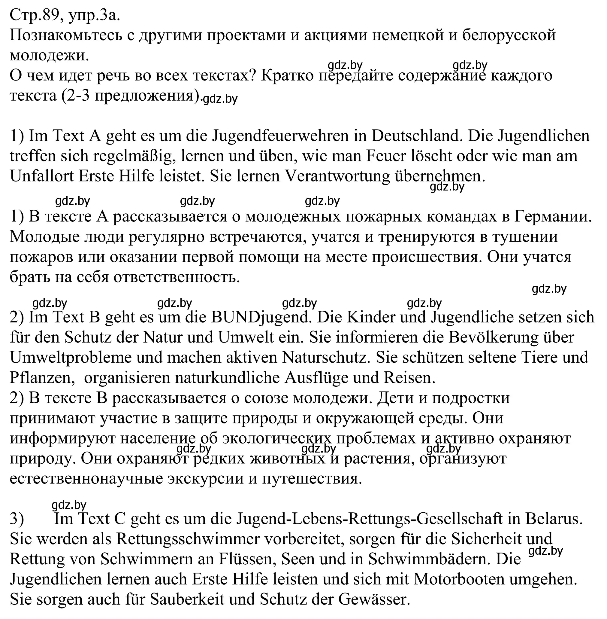 Решение номер 3 (страница 89) гдз по немецкому языку 10 класс Будько, Урбанович, рабочая тетрадь