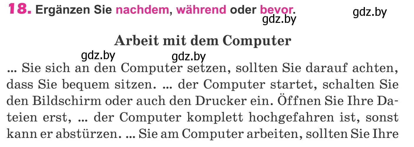 Условие номер 18 (страница 299) гдз по немецкому языку 10 класс Будько, Урбанович, учебник