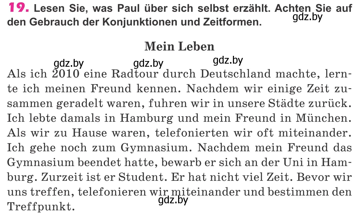 Условие номер 19 (страница 300) гдз по немецкому языку 10 класс Будько, Урбанович, учебник