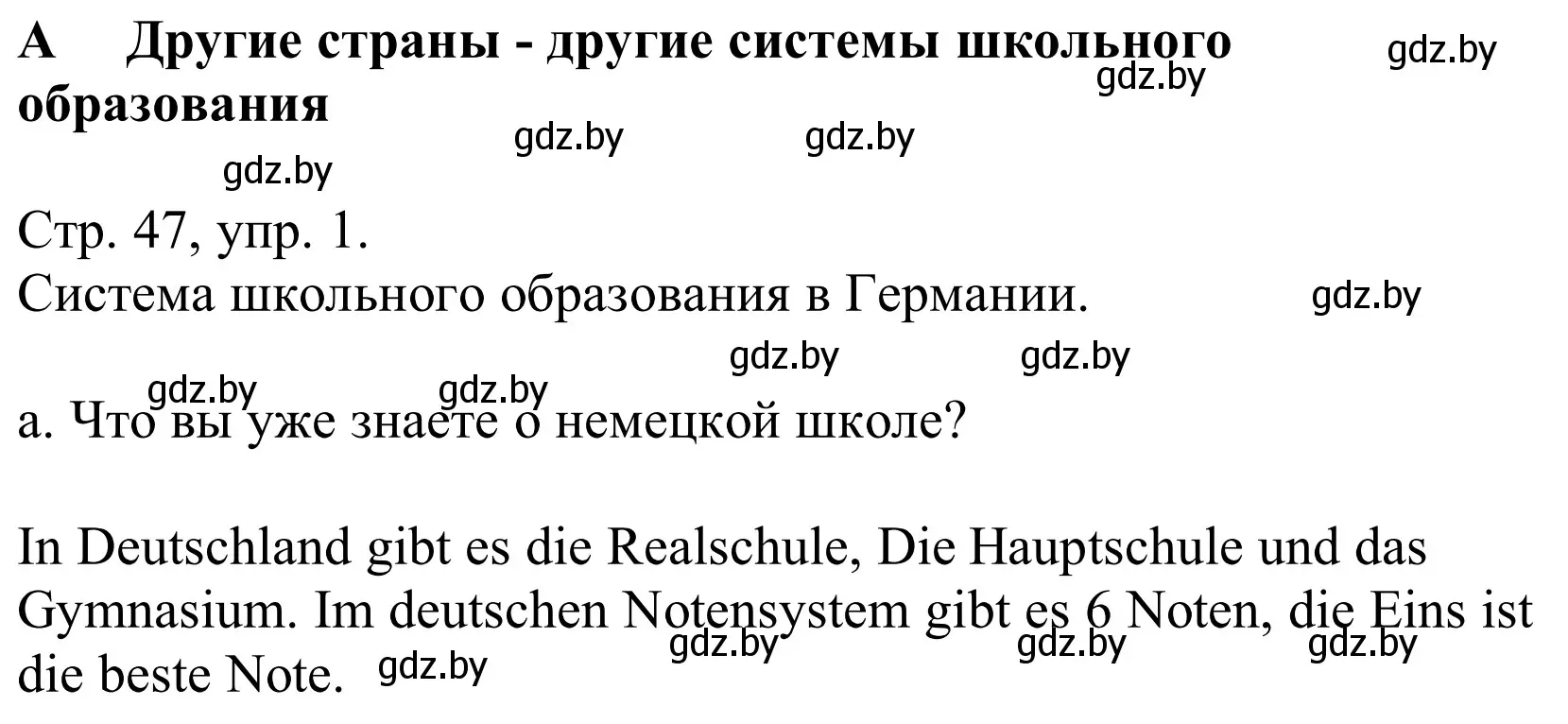 Решение номер 1a (страница 47) гдз по немецкому языку 10 класс Будько, Урбанович, учебник