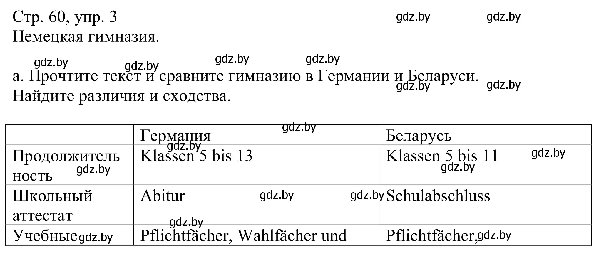 Решение номер 3a (страница 60) гдз по немецкому языку 10 класс Будько, Урбанович, учебник