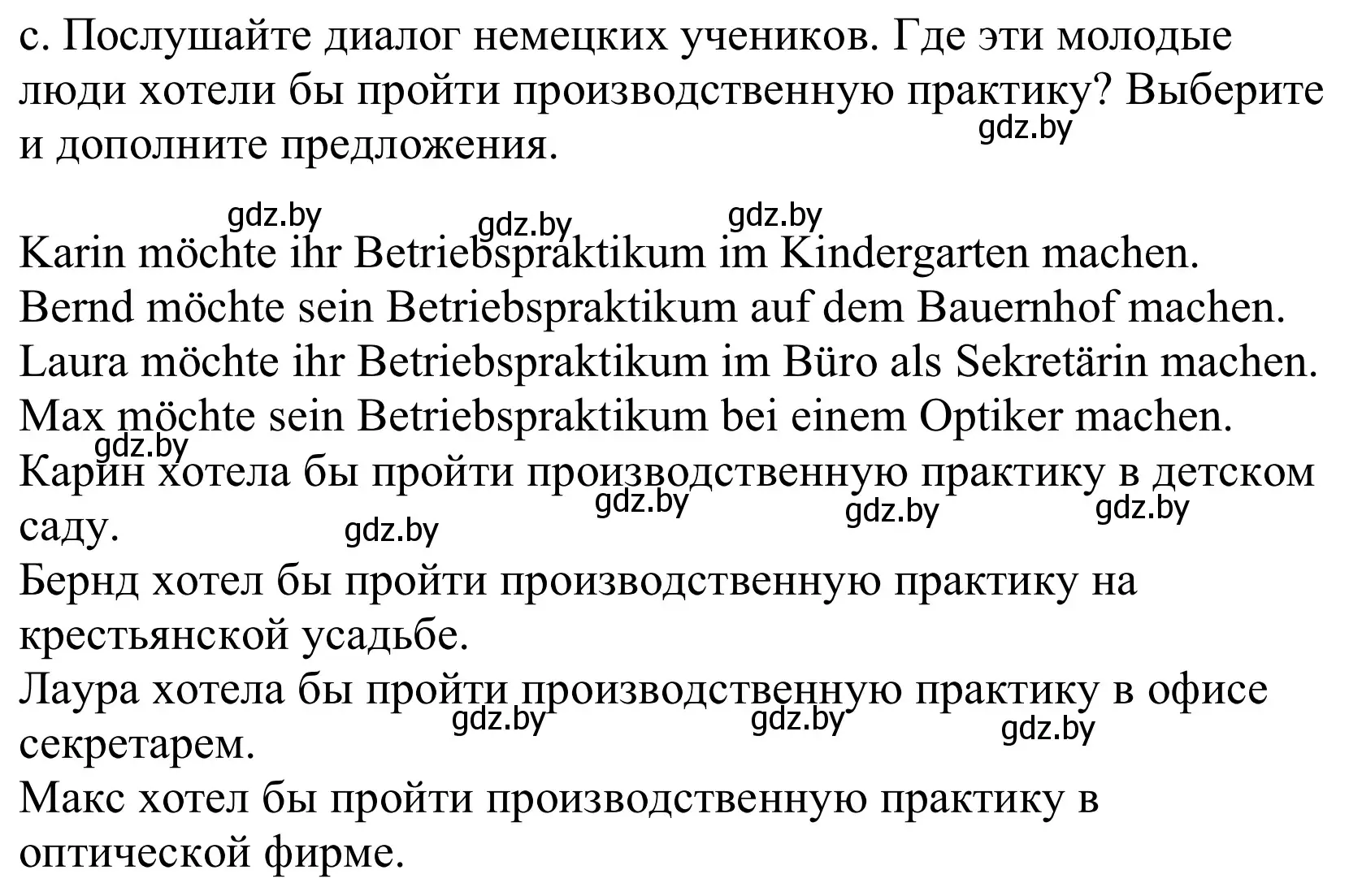 Решение номер 4c (страница 69) гдз по немецкому языку 10 класс Будько, Урбанович, учебник