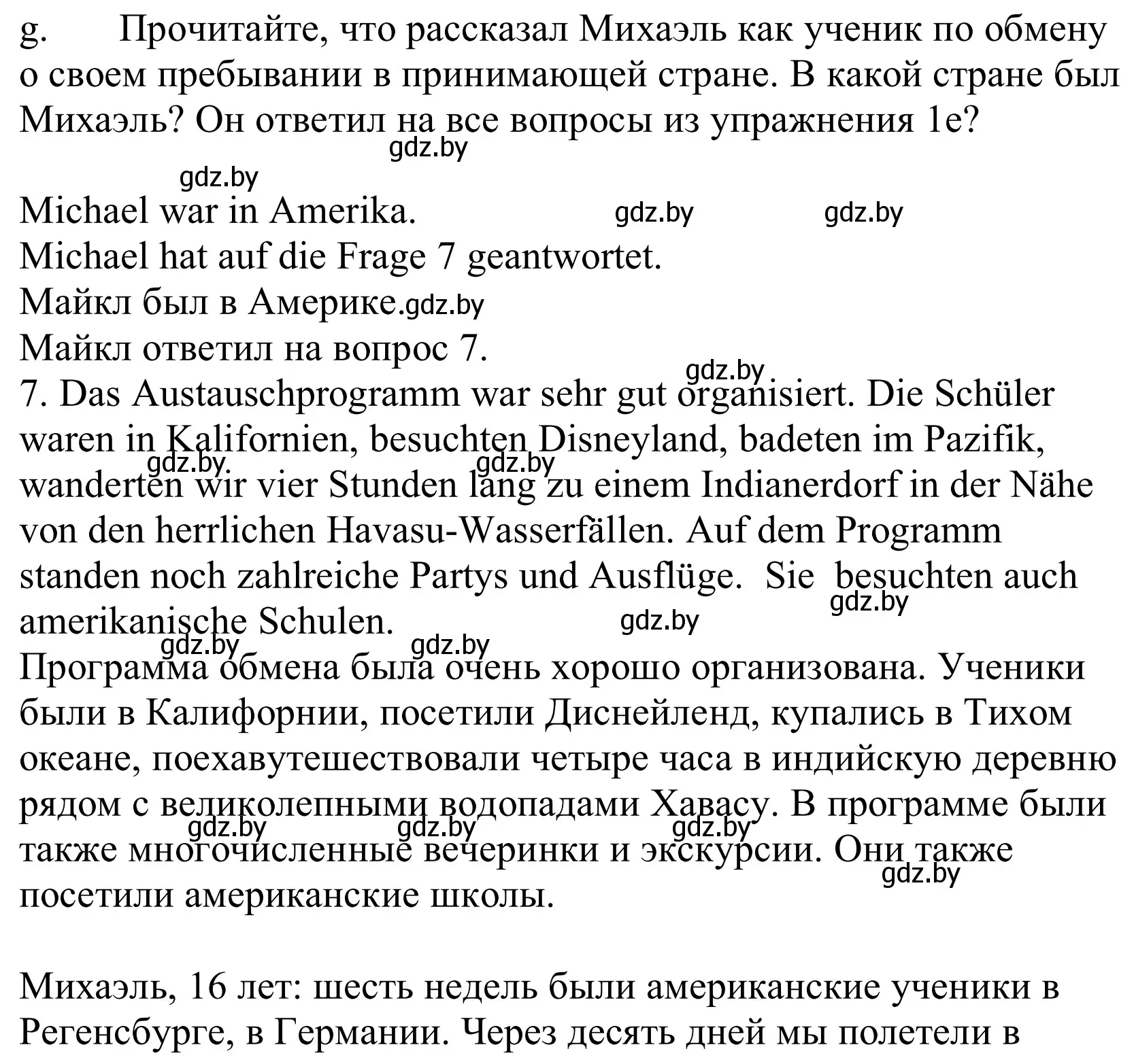 Решение номер 1g (страница 80) гдз по немецкому языку 10 класс Будько, Урбанович, учебник