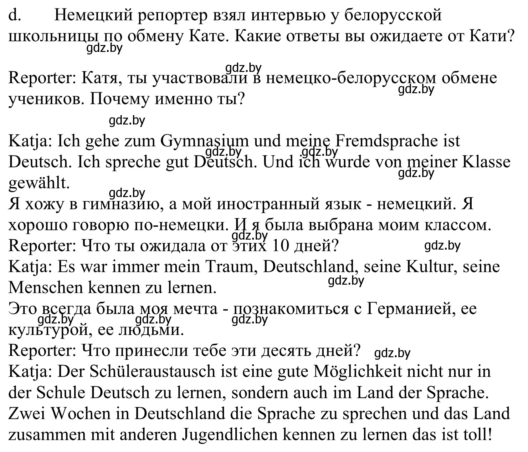 Решение номер 3d (страница 85) гдз по немецкому языку 10 класс Будько, Урбанович, учебник