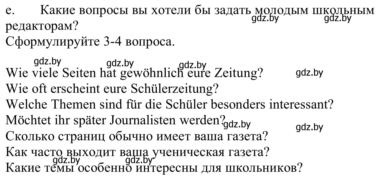 Решение номер 6e (страница 99) гдз по немецкому языку 10 класс Будько, Урбанович, учебник