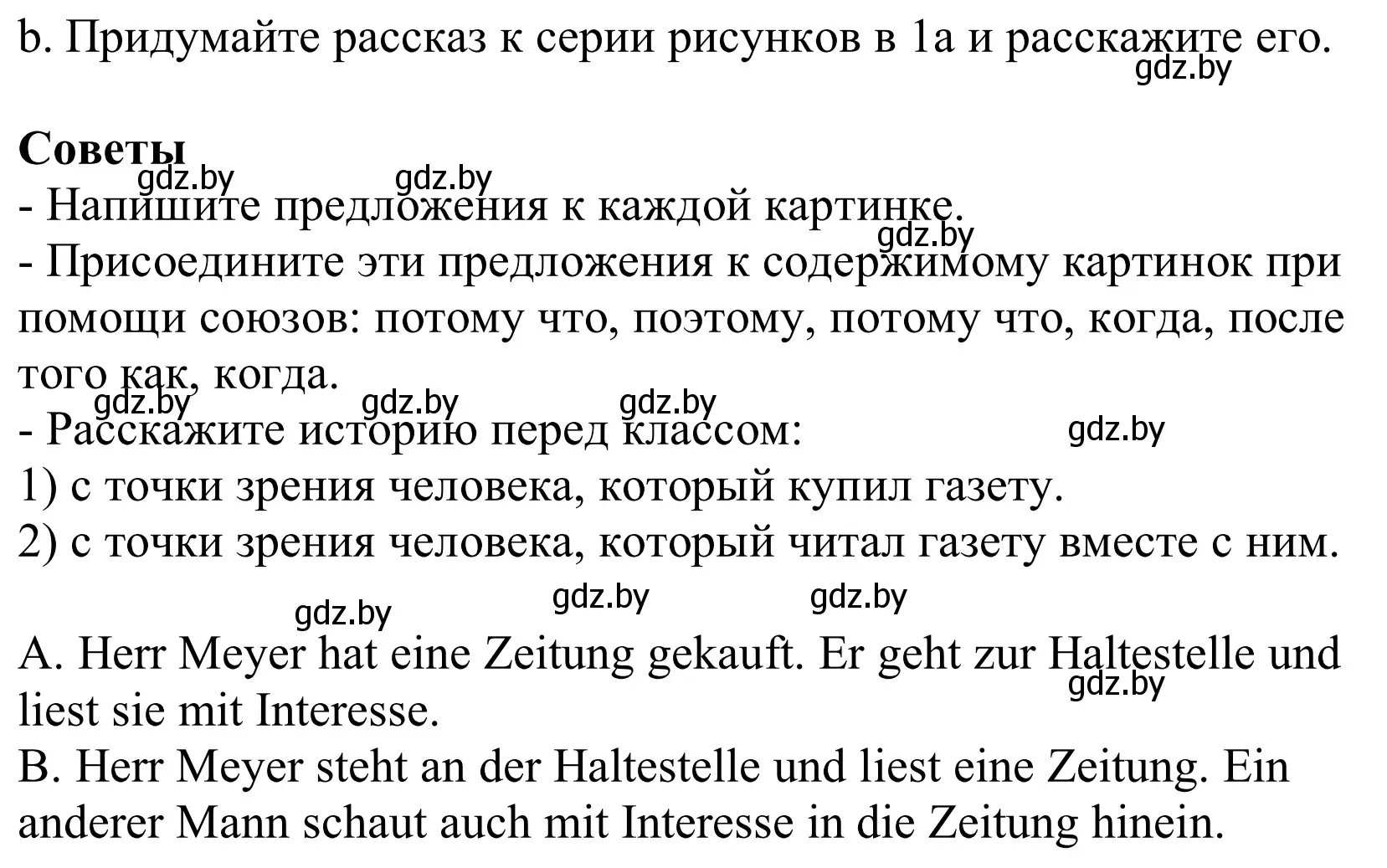 Решение номер 1b (страница 102) гдз по немецкому языку 10 класс Будько, Урбанович, учебник