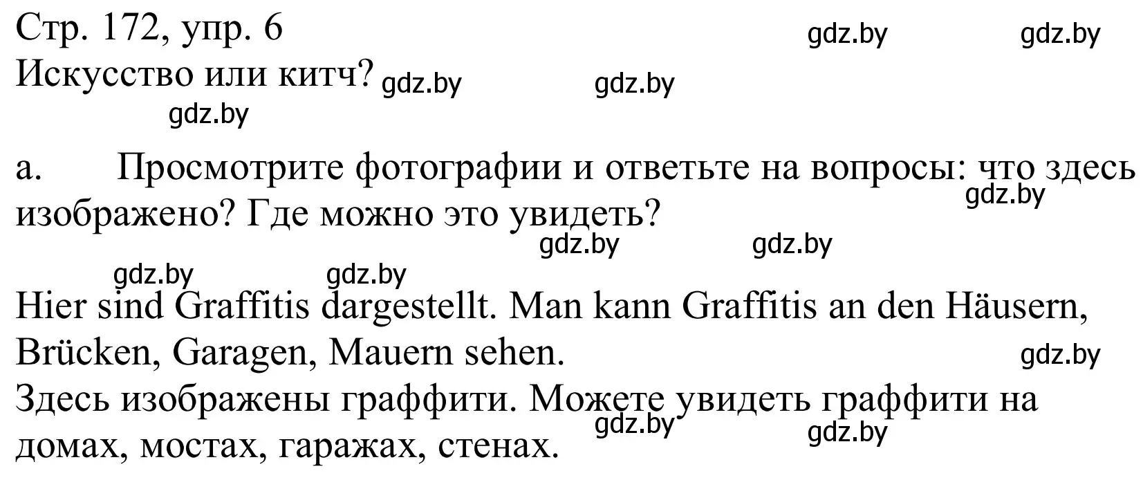 Решение номер 6a (страница 172) гдз по немецкому языку 10 класс Будько, Урбанович, учебник