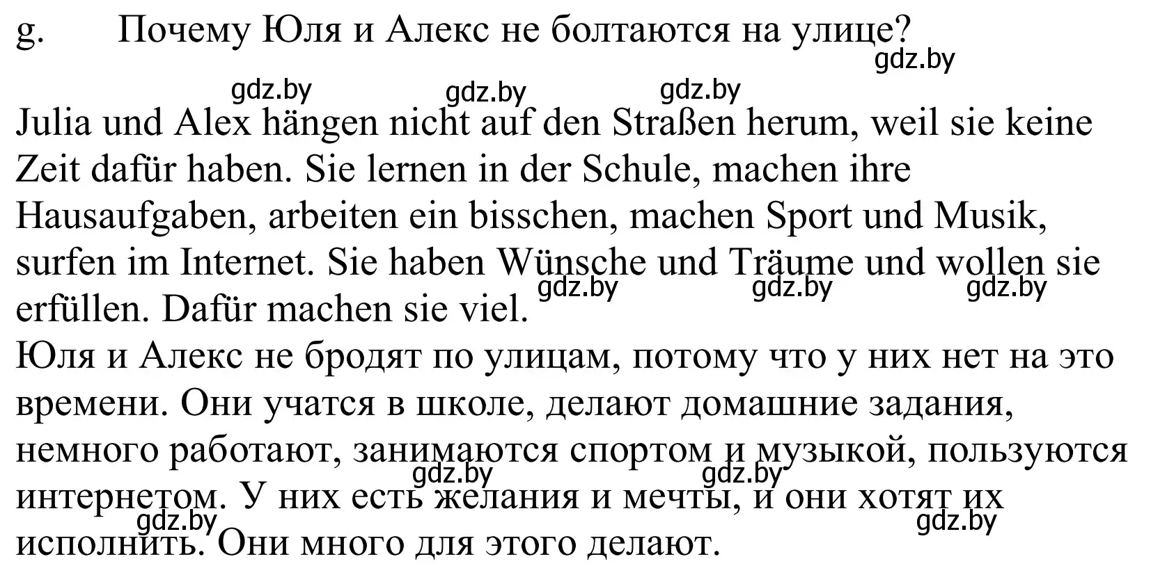 Решение номер 3g (страница 186) гдз по немецкому языку 10 класс Будько, Урбанович, учебник