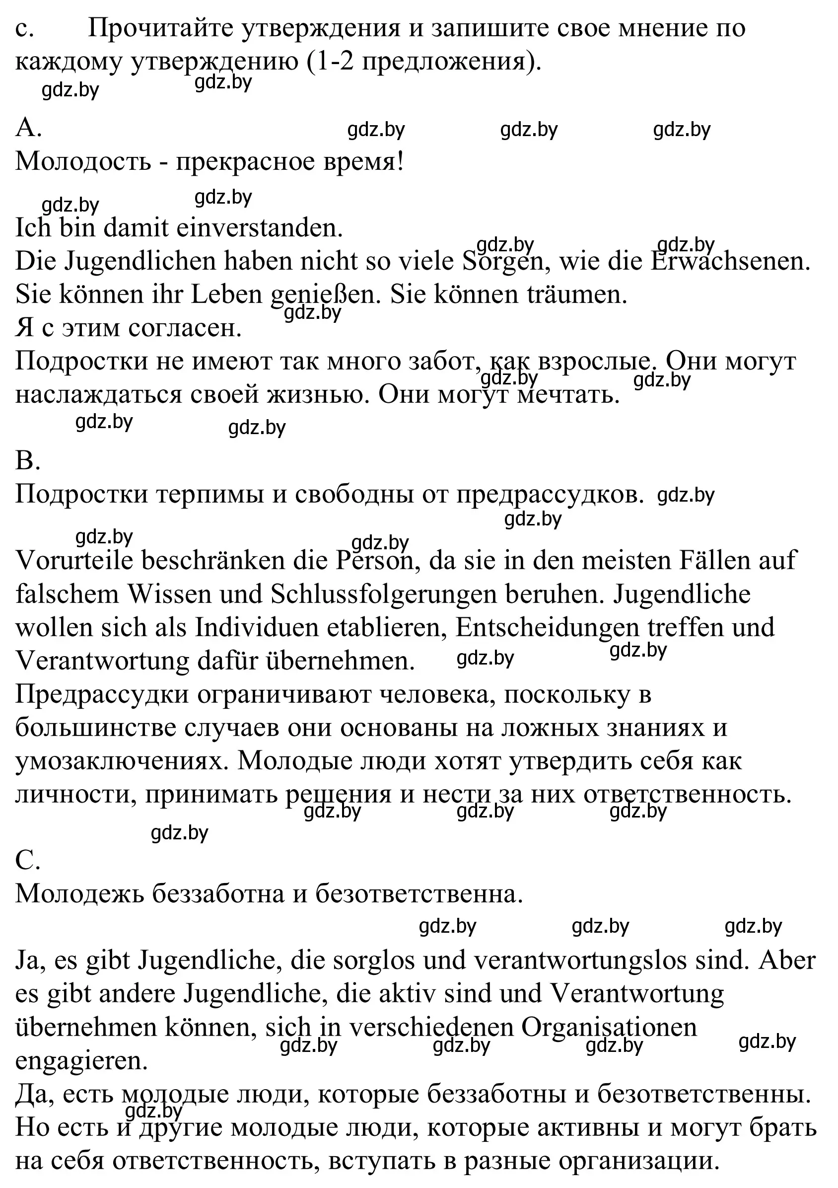 Решение номер 5c (страница 189) гдз по немецкому языку 10 класс Будько, Урбанович, учебник