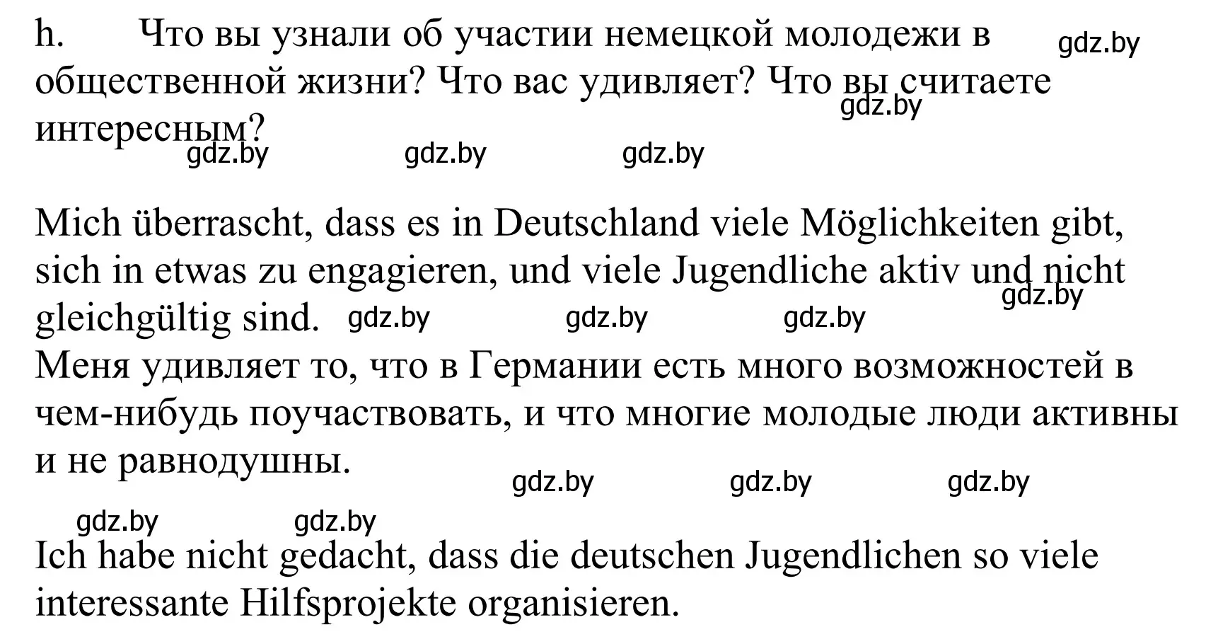 Решение номер 1h (страница 199) гдз по немецкому языку 10 класс Будько, Урбанович, учебник