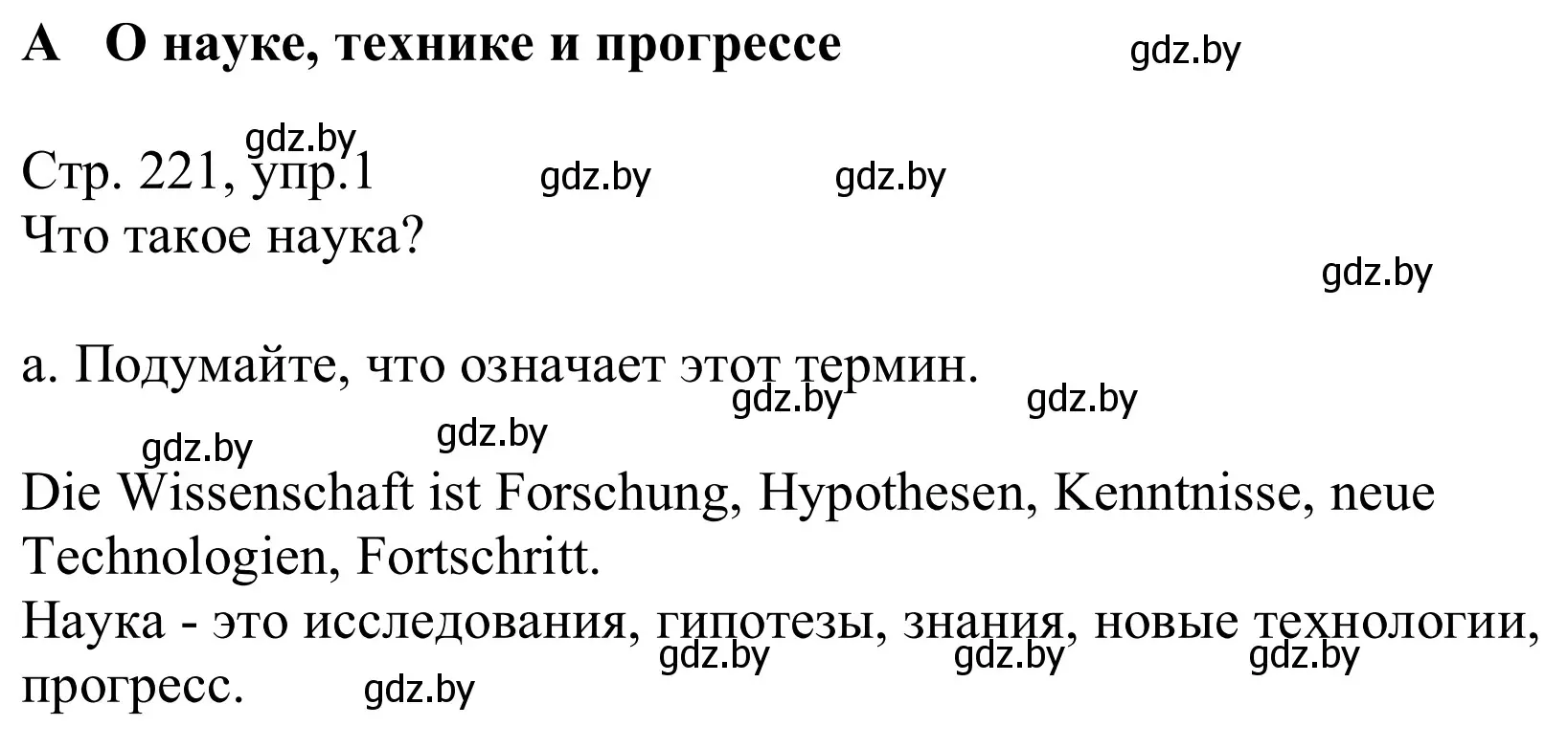 Решение номер 1a (страница 221) гдз по немецкому языку 10 класс Будько, Урбанович, учебник