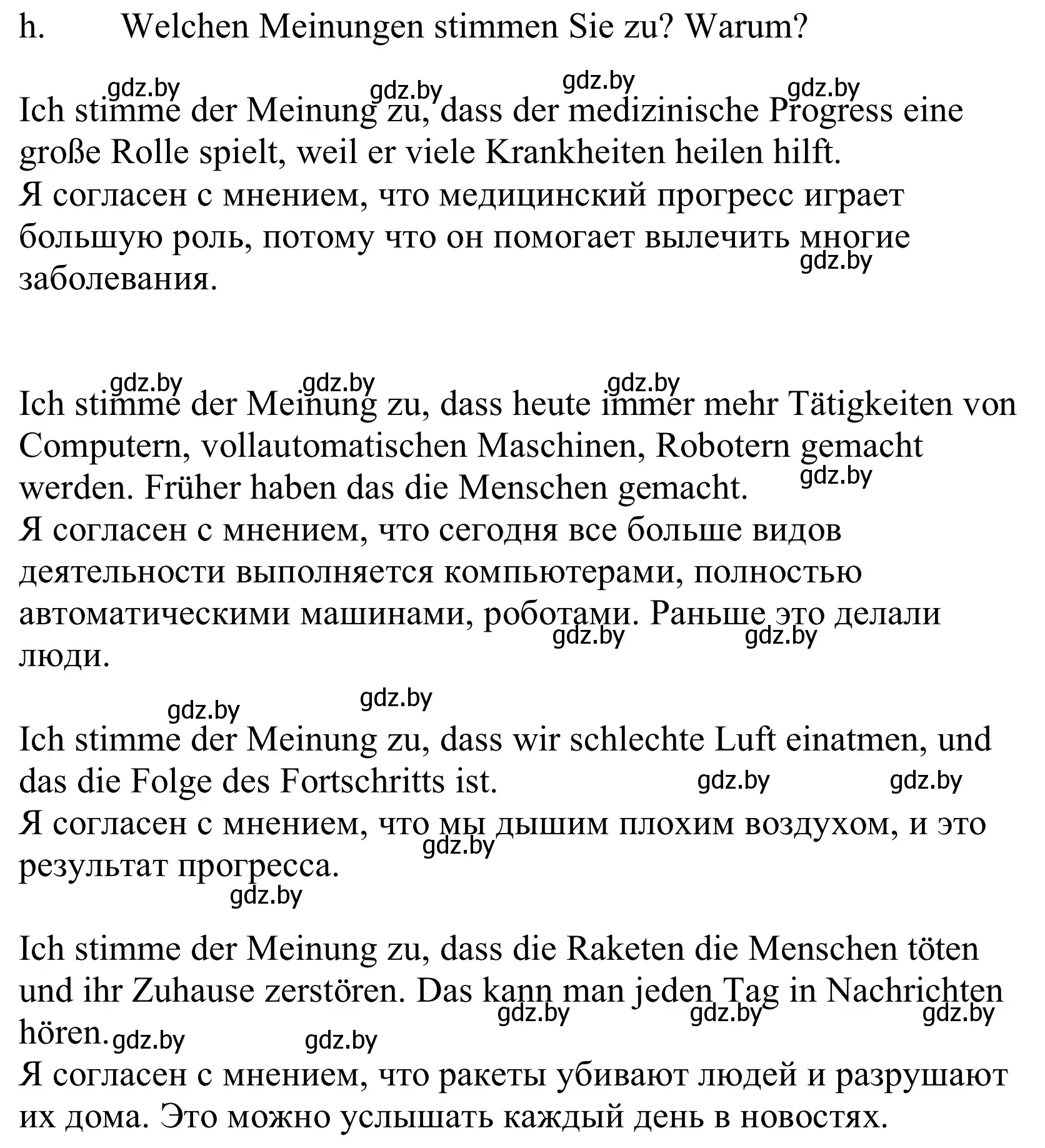 Решение номер 6h (страница 229) гдз по немецкому языку 10 класс Будько, Урбанович, учебник