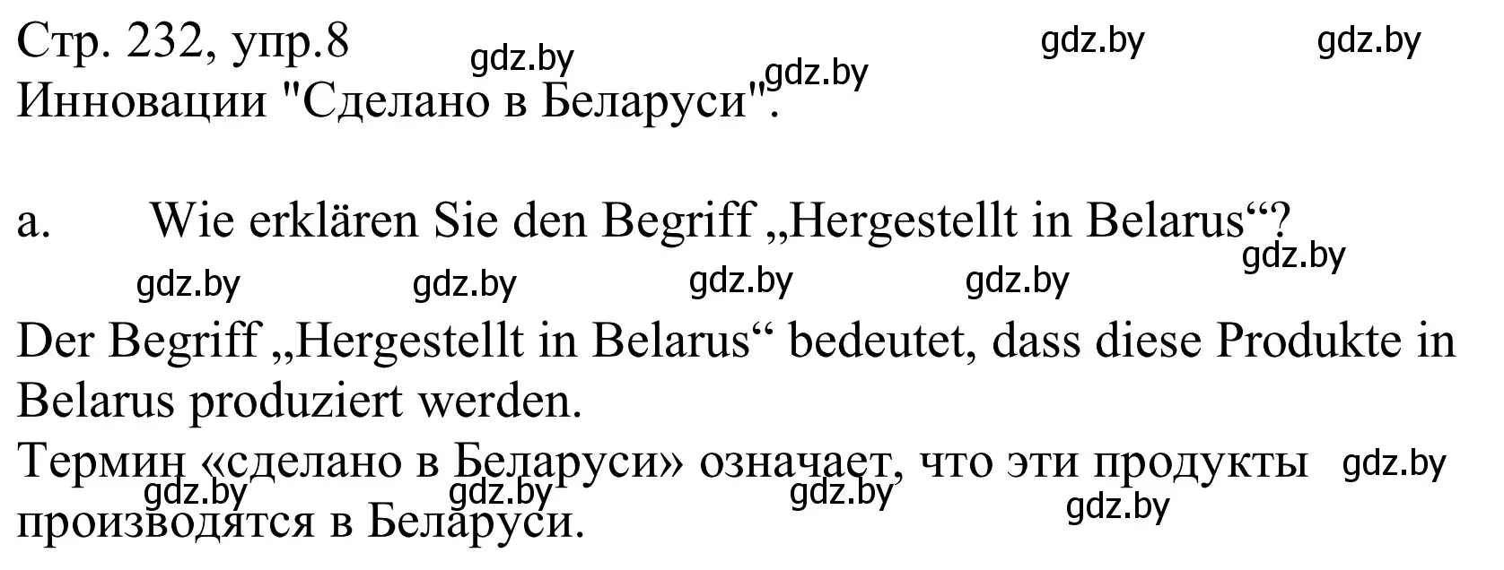 Решение номер 8a (страница 232) гдз по немецкому языку 10 класс Будько, Урбанович, учебник