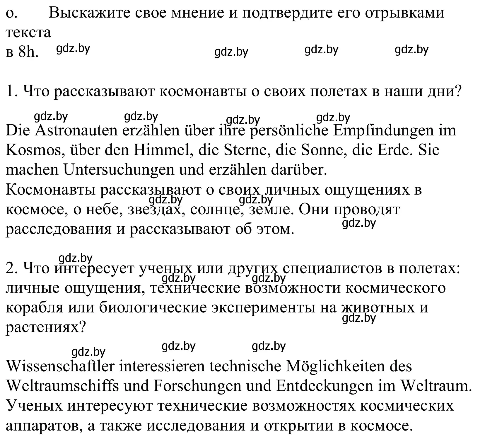 Решение номер 8o (страница 248) гдз по немецкому языку 10 класс Будько, Урбанович, учебник