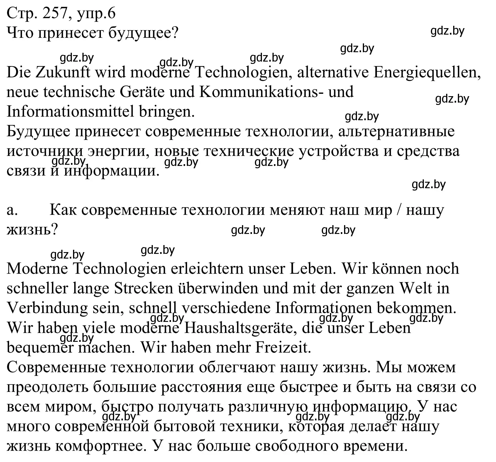 Решение номер 6a (страница 257) гдз по немецкому языку 10 класс Будько, Урбанович, учебник