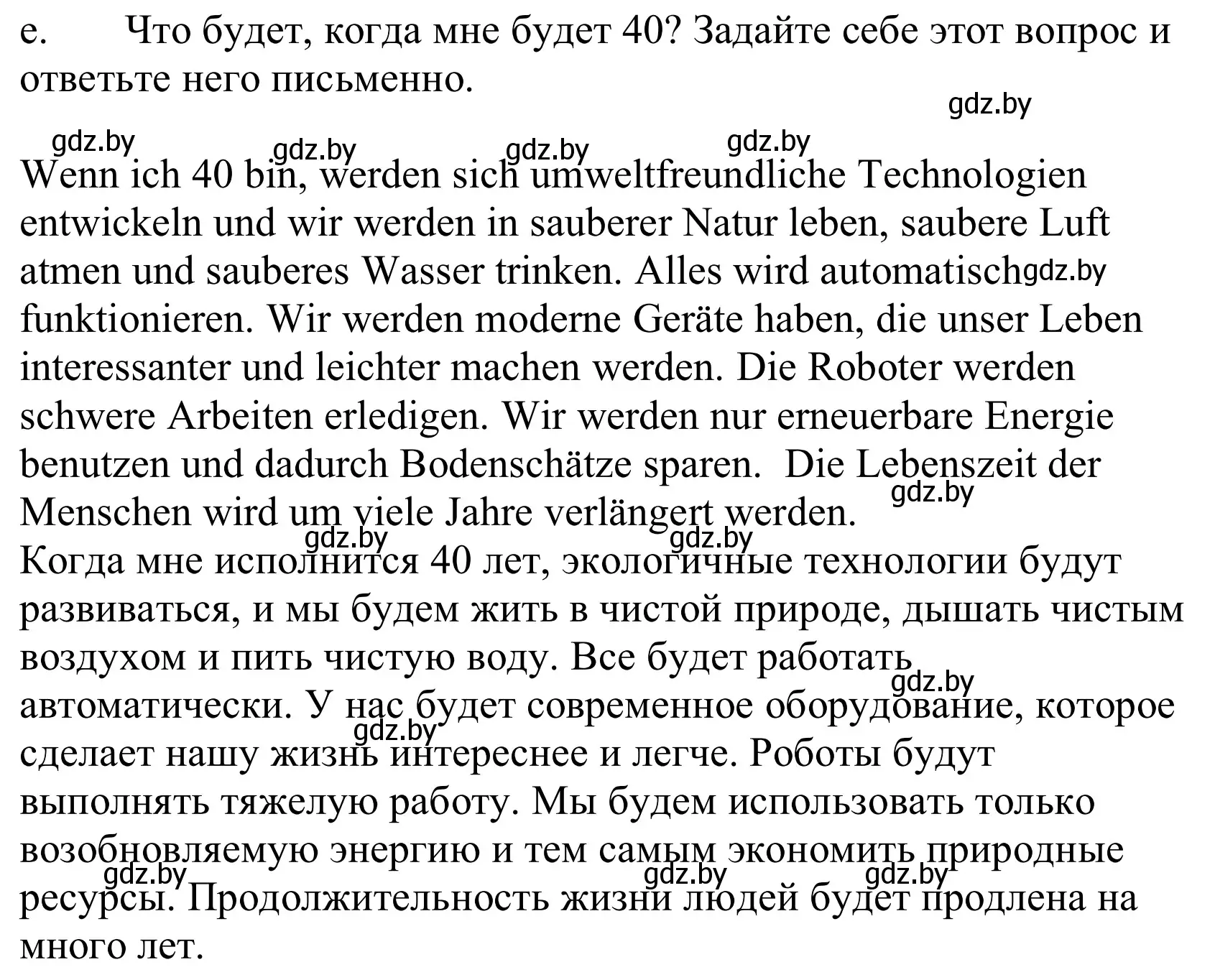 Решение номер 6e (страница 258) гдз по немецкому языку 10 класс Будько, Урбанович, учебник