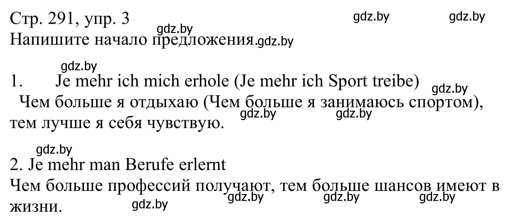 Решение номер 3 (страница 291) гдз по немецкому языку 10 класс Будько, Урбанович, учебник