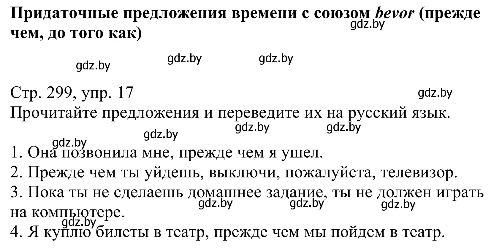 Решение номер 17 (страница 299) гдз по немецкому языку 10 класс Будько, Урбанович, учебник