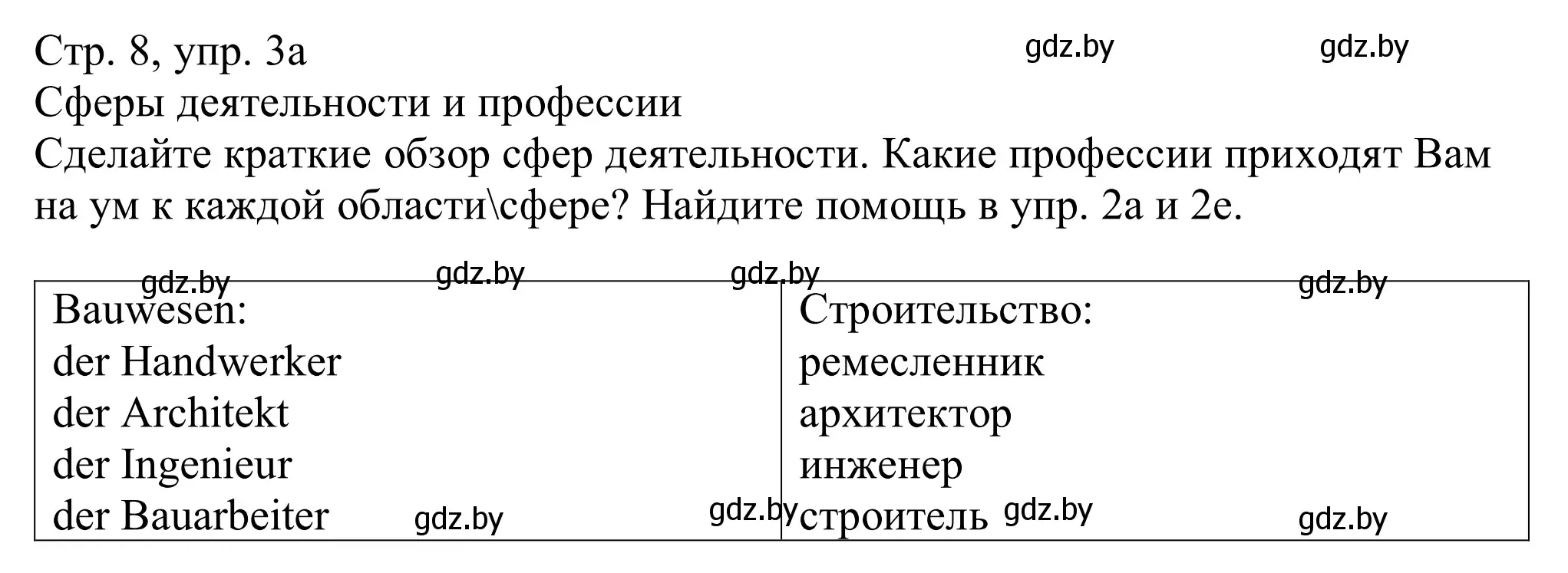 Решение номер 3а (страница 8) гдз по немецкому языку 11 класс Будько, Урбанович, учебник