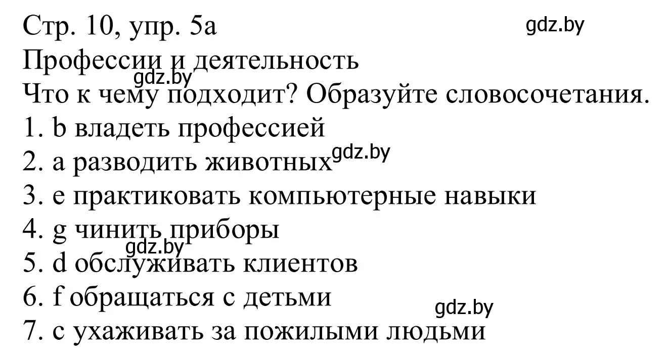 Решение номер 5а (страница 10) гдз по немецкому языку 11 класс Будько, Урбанович, учебник