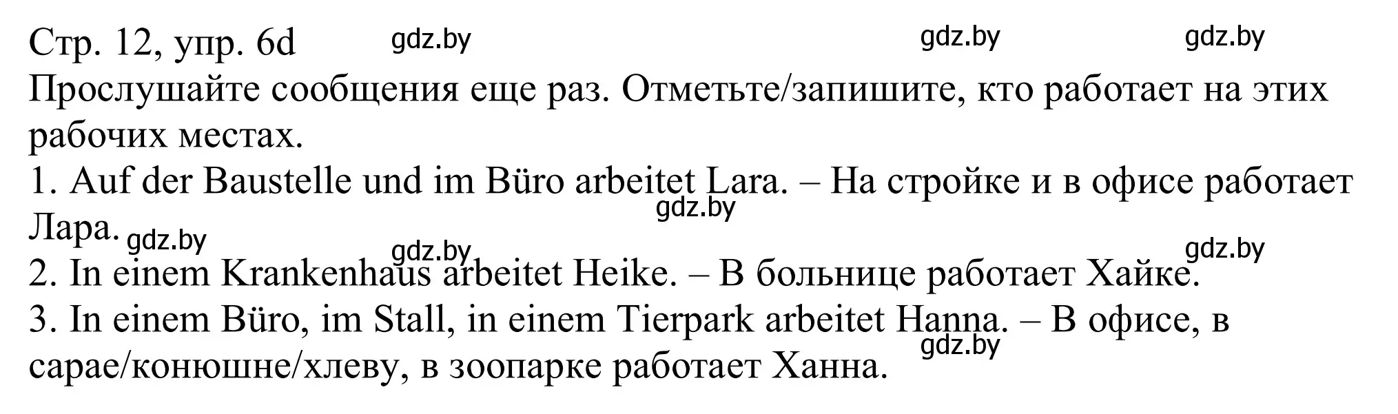 Решение номер 6d (страница 12) гдз по немецкому языку 11 класс Будько, Урбанович, учебник