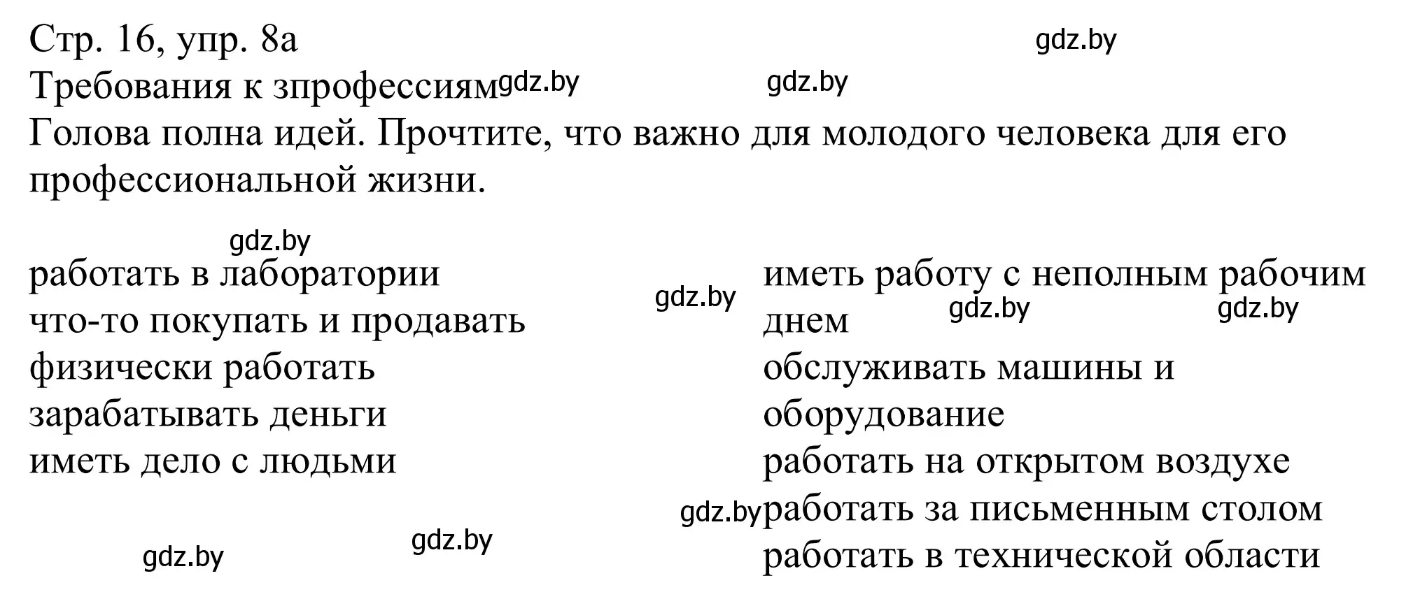 Решение номер 8a (страница 16) гдз по немецкому языку 11 класс Будько, Урбанович, учебник