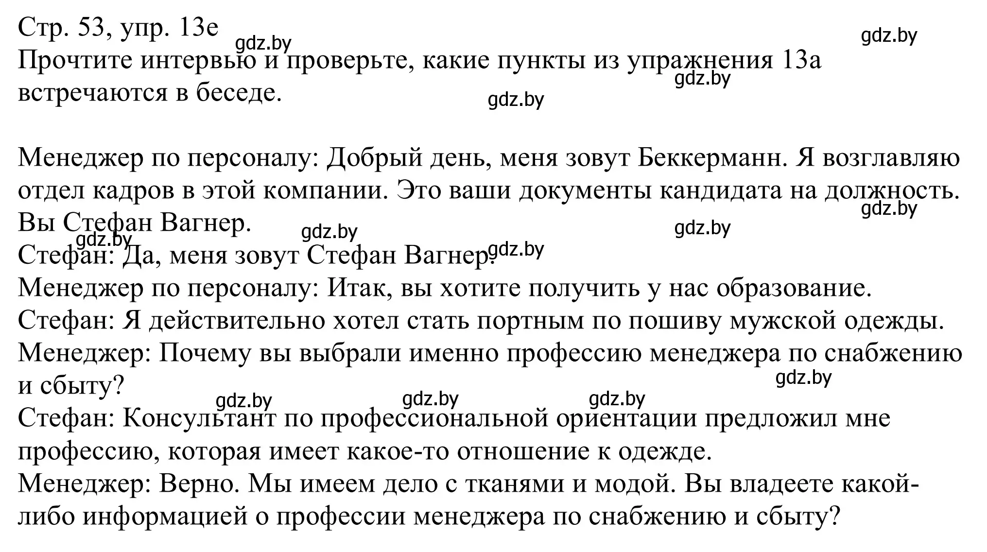 Решение номер 13e (страница 53) гдз по немецкому языку 11 класс Будько, Урбанович, учебник