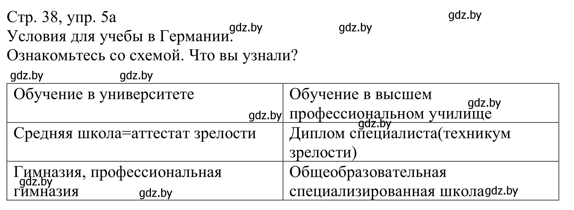 Решение номер 5a (страница 38) гдз по немецкому языку 11 класс Будько, Урбанович, учебник