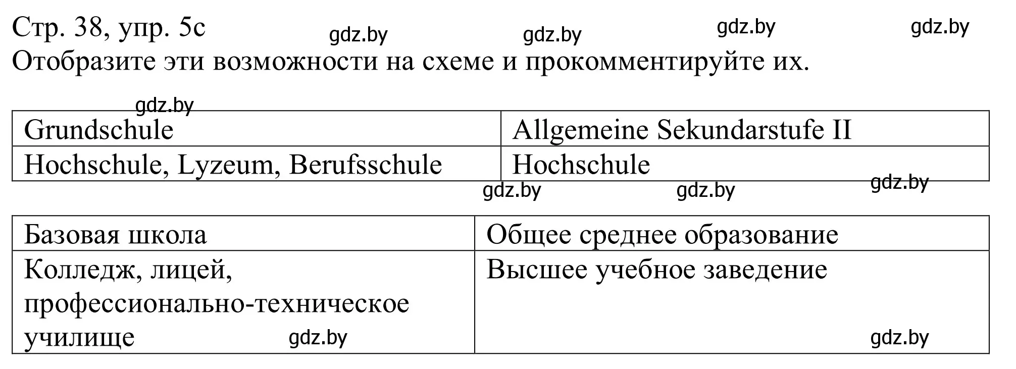 Решение номер 5c (страница 38) гдз по немецкому языку 11 класс Будько, Урбанович, учебник