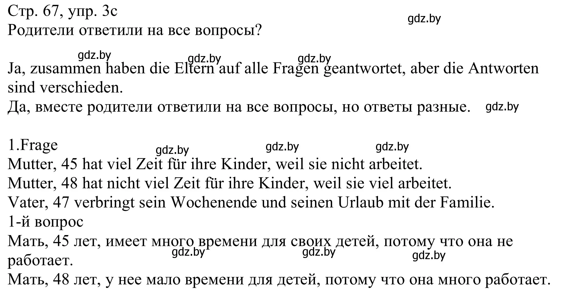 Решение номер 3c (страница 67) гдз по немецкому языку 11 класс Будько, Урбанович, учебник