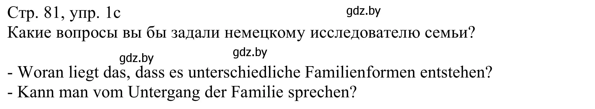 Решение номер 1c (страница 81) гдз по немецкому языку 11 класс Будько, Урбанович, учебник