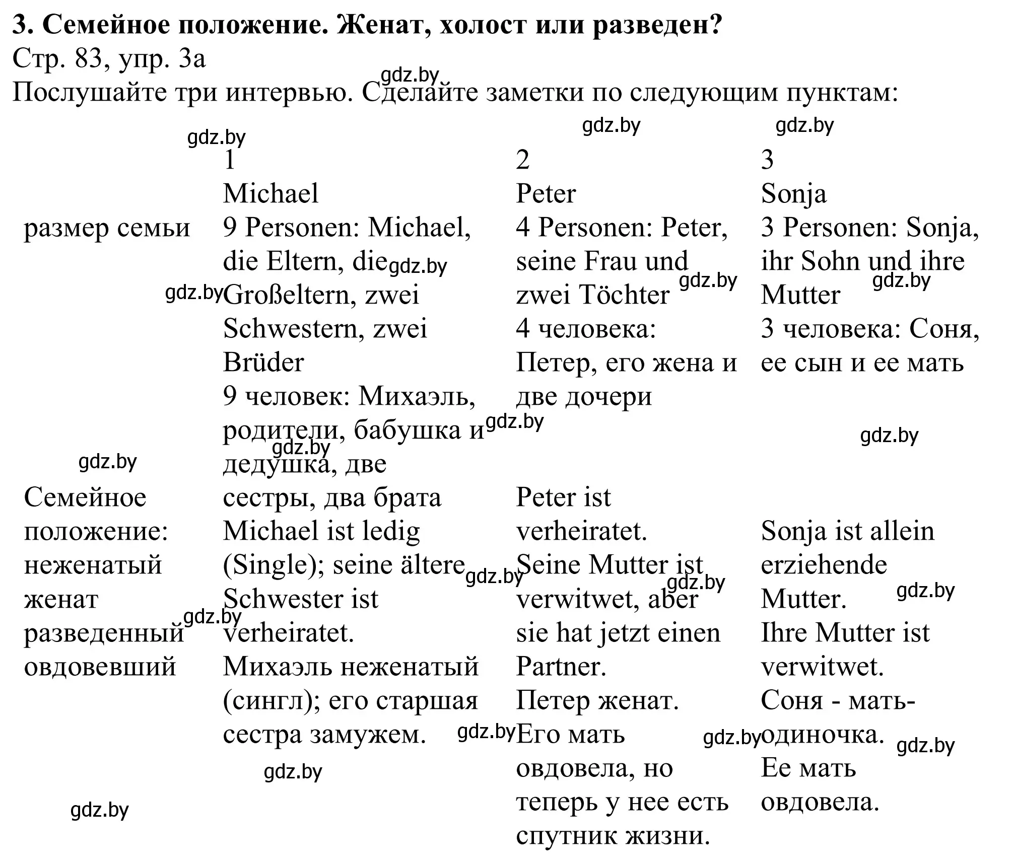 Решение номер 3a (страница 83) гдз по немецкому языку 11 класс Будько, Урбанович, учебник