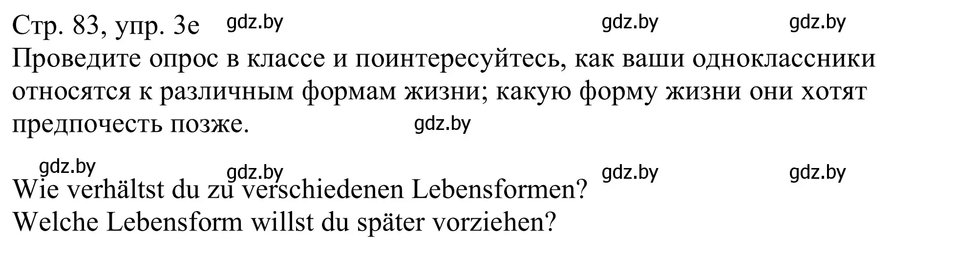 Решение номер 3e (страница 83) гдз по немецкому языку 11 класс Будько, Урбанович, учебник