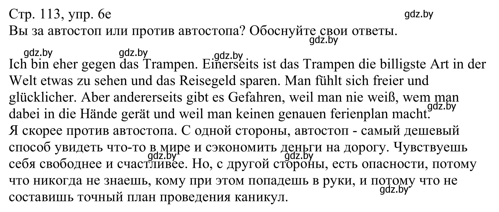 Решение номер 6e (страница 113) гдз по немецкому языку 11 класс Будько, Урбанович, учебник