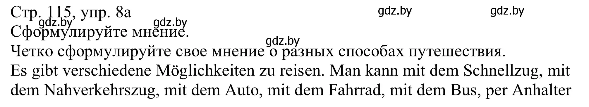 Решение номер 8a (страница 115) гдз по немецкому языку 11 класс Будько, Урбанович, учебник