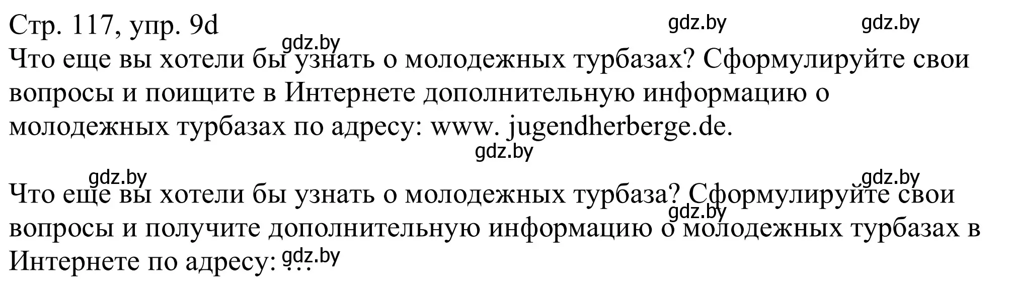 Решение номер 9d (страница 117) гдз по немецкому языку 11 класс Будько, Урбанович, учебник