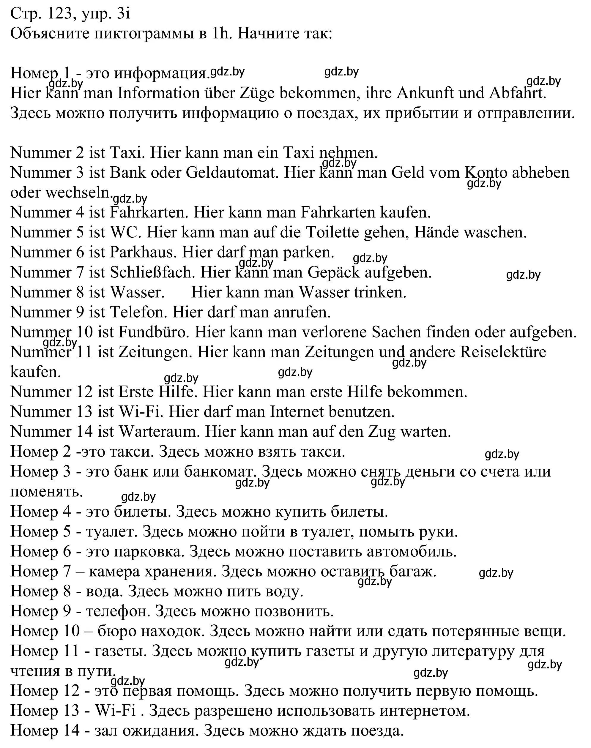 Решение номер 3i (страница 123) гдз по немецкому языку 11 класс Будько, Урбанович, учебник