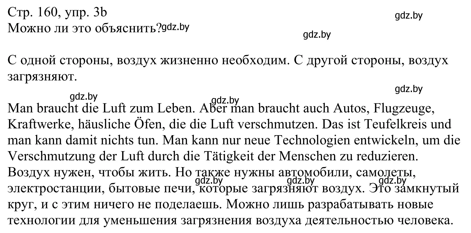 Решение номер 3b (страница 160) гдз по немецкому языку 11 класс Будько, Урбанович, учебник